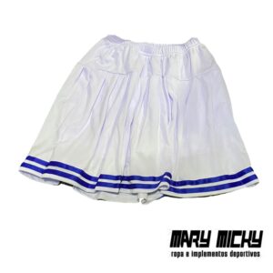 Falda Short - Blanco C/ Azulino - Tela Poliester