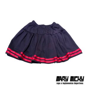 Falda Short – Negro C/ Rojo – Tela Poliester