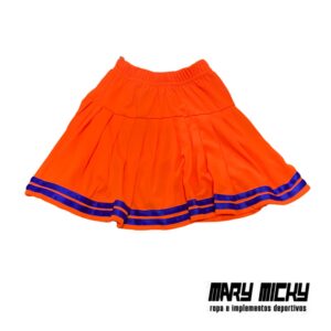 Falda Short – Naranja C/ Azulino – Tela Poliester