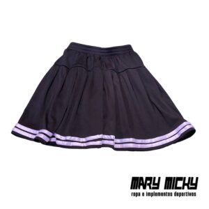 Falda Short – Negro C/ Blanco – Tela Poliester