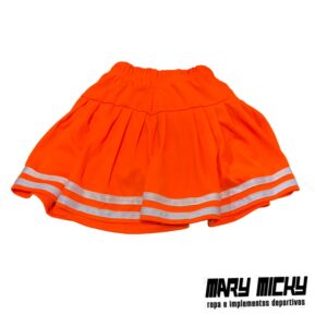Falda Short – Naranja C/ Blanco – Tela Poliester