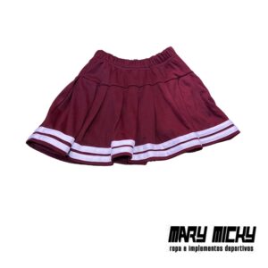 Falda Short – Guinda C/ Blanco – Tela Poliester