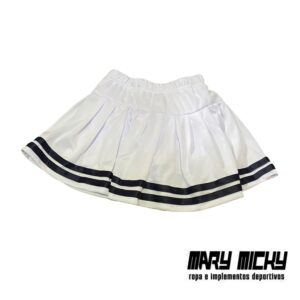 Falda Short – Blanco C/ Negro – Tela Poliester
