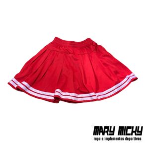 Falda Short – Rojo C/ Blanco – Tela Poliester
