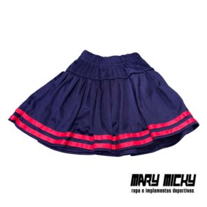Falda Short – Azulmarino C/ Rojo – Tela Poliester