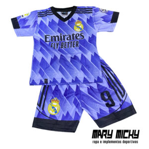 Conjunto Real Madrid - Alterno Morado - Tela Dri