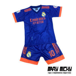 Conjunto Deportivo Niño – Real Madrid – Alterno Azul - Tela Dri