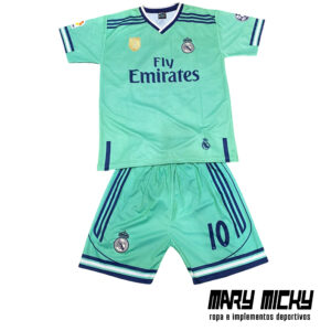 Conjunto Deportivo Niño – Real Madrid - Alterno Verde – Tela Dri