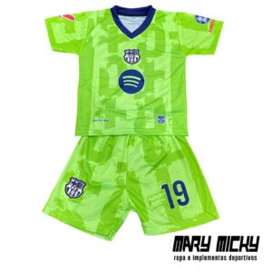 Conjunto Barcelona Alterno Verde Neón Tela Dri