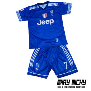Conjunto Deportivo de Niño Juventus Alterno Azulmarino Tela Dri